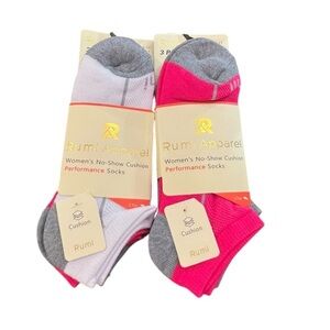 Women's No Show Socks 6 Pairs Sock Size 9-11 /‎ Shoe Size 5-11 Multicolor NWT